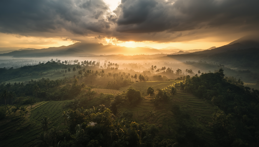 Priangan Highlands Landscape Background
